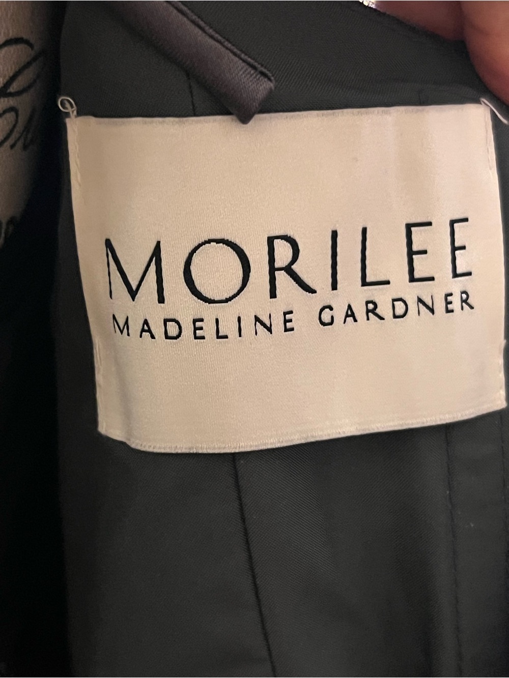 Morilee Madeline Gardner Embroidered Cocktail Dress in Charcoal Sz 8 - Picture 12 of 13